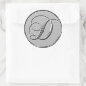 Rond Sticker Mariage Formel Argent Monogramme D Sceau (Sac)