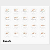 Rond Sticker Mariage Formel Fleur de Pêche (Feuille)