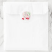 Rond sticker mariage fuchsia rouge et rose foncé (Sac)