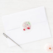 Rond sticker mariage fuchsia rouge et rose foncé (Enveloppe)