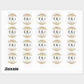 Rond Sticker Mariage Glittery Parties scintillant or (Feuille)