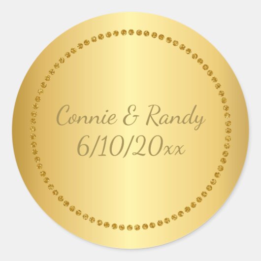 Rond Sticker Mariage Gold Faux (Devant)