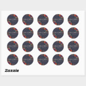 Rond Sticker Mariage gothique 3D floral élégant (Feuille)