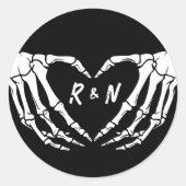 Rond Sticker Mariage gothique, Mariage Halloween (Devant)