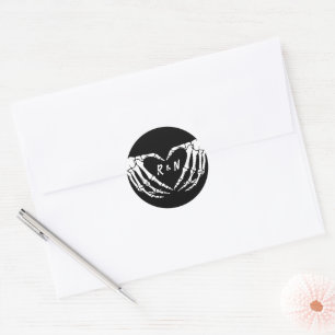 Rond Sticker Mariage gothique, Mariage Halloween