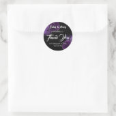 Rond Sticker Mariage gothique violet et noir (Sac)