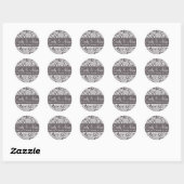 Rond Sticker Mariage gris et blanc (Feuille)