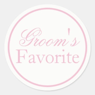 Rond Sticker Mariage "Groom's Favorite" Rose-Bleu