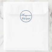 Rond Sticker Mariage "Hangover Helper" - Marine (Sac)