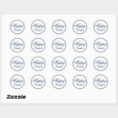Rond Sticker Mariage "Happy Tears" - Marine (Feuille)