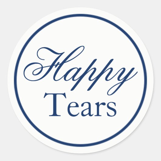 Rond Sticker Mariage "Happy Tears" - Marine (Devant)