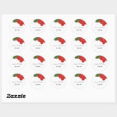 Rond Sticker Mariage Hawaii Red Floral (Feuille)