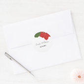 Rond Sticker Mariage Hawaii Red Floral (Enveloppe)