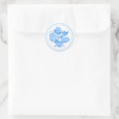 Rond Sticker Mariage Hibiscus bleu (Sac)
