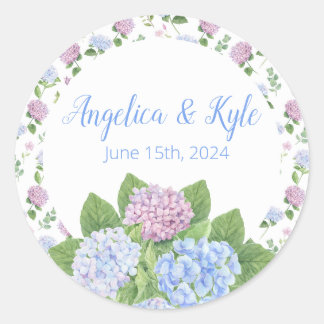 Rond Sticker Mariage Hydrangea