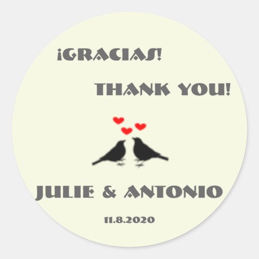 Rond Sticker Mariage Inséparable bilingue (Devant)