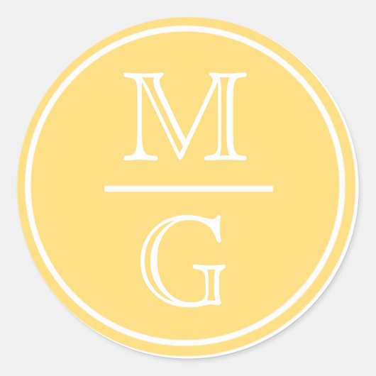 Rond Sticker Mariage Jaune Monogram (Devant)