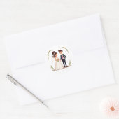 Rond Sticker Mariage Joyeux Couple (Enveloppe)