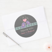 Rond Sticker Mariage Lavender et Grey Inséparables (Enveloppe)