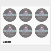 Rond Sticker Mariage Lavender et Grey Inséparables (Feuille)