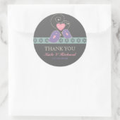 Rond Sticker Mariage Lavender et Grey Inséparables (Sac)
