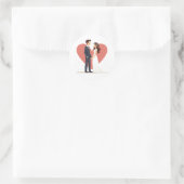 Rond Sticker Mariage Love Couple (Sac)