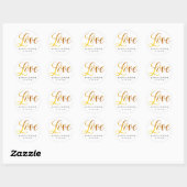 Rond Sticker Mariage Love Gold (Feuille)