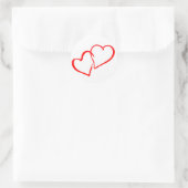 Rond Sticker Mariage Love Intertwin Red Hearts / Sceau (Sac)