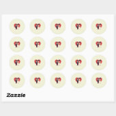 Rond Sticker Mariage Loveheart (Feuille)