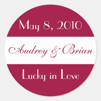 Rond Sticker Mariage "Lucky in Love"