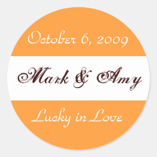 Rond Sticker Mariage "Lucky in Love"