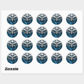 Rond Sticker Mariage Masquerade Argent (Feuille)