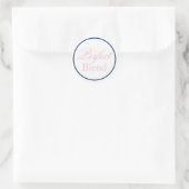 Rond Sticker Mariage "Mélange Parfait" - Rose/Marine (Sac)