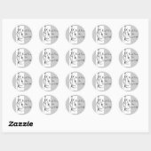 Rond Sticker Mariage Merci (Feuille)