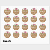 Rond Sticker Mariage Merci Kraft (Feuille)