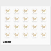 Rond Sticker Mariage Merci or (Feuille)