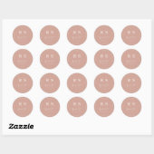Rond Sticker mariage Merci - Terracotta & Initiales (Feuille)