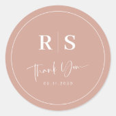 Rond Sticker mariage Merci - Terracotta & Initiales (Devant)