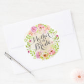 Rond Sticker Mariage Mère de la mariée Watercolor (Enveloppe)