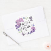 Rond Sticker Mariage Mère des papillons de mariée (Enveloppe)