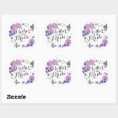 Rond Sticker Mariage Mère des papillons de mariée (Feuille)