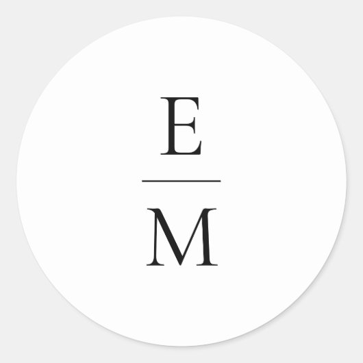Rond Sticker Mariage minimaliste Monogramme (Devant)