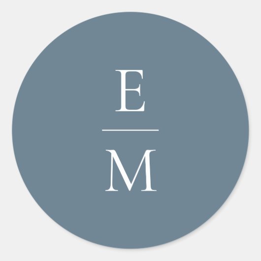 Rond Sticker Mariage minimaliste Monogramme (Devant)