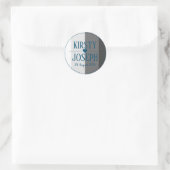 Rond Sticker Mariage moderne classique gris bleu (Sac)