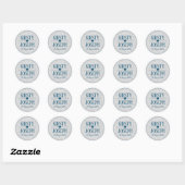 Rond Sticker Mariage moderne classique gris empreinte d (Feuille)