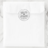Rond Sticker Mariage moderne classique gris Terrazzo (Sac)