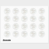 Rond Sticker Mariage moderne en marbre | Or (Feuille)