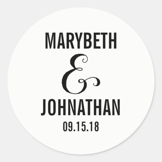 Rond Sticker Mariage moderne Nous faisons Script (Devant)