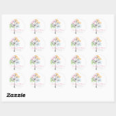Rond Sticker Mariage moderne Whimsical Four Seasons Tre (Feuille)