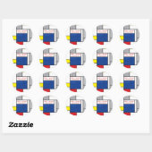 Rond Sticker Mariage Mondrian Modern Art Retro Circles (Feuille)